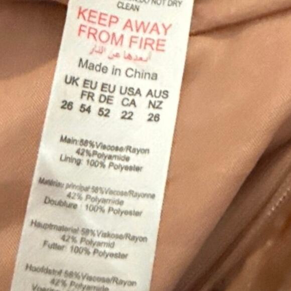 Pretty Little Thing Mocha Burnout Zebra Devore Cup Wide Leg Jumpsuit Sz 22 NEW - Picture 11 of 15